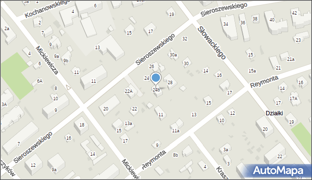 Puławy, Sieroszewskiego Wacława, 24b, mapa Puław