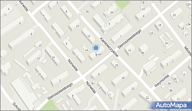 Puławy, Sieroszewskiego Wacława, 5, mapa Puław