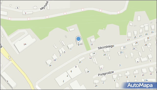 Pyrzyce, Sikorskiego Władysława, gen., 9, mapa Pyrzyce