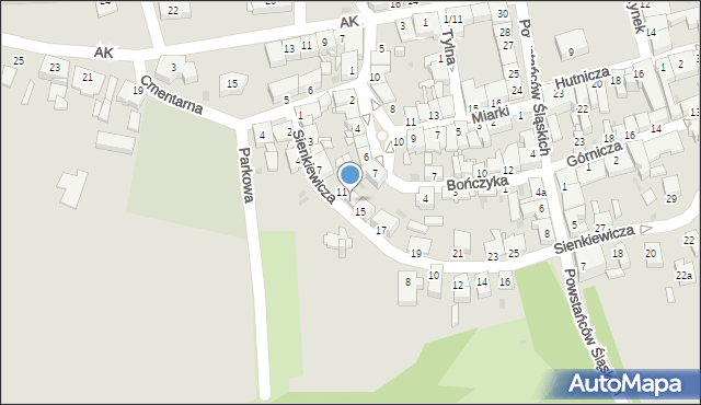 Pyskowice, Sienkiewicza Henryka, 13, mapa Pyskowice