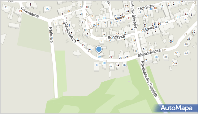Pyskowice, Sienkiewicza Henryka, 19, mapa Pyskowice