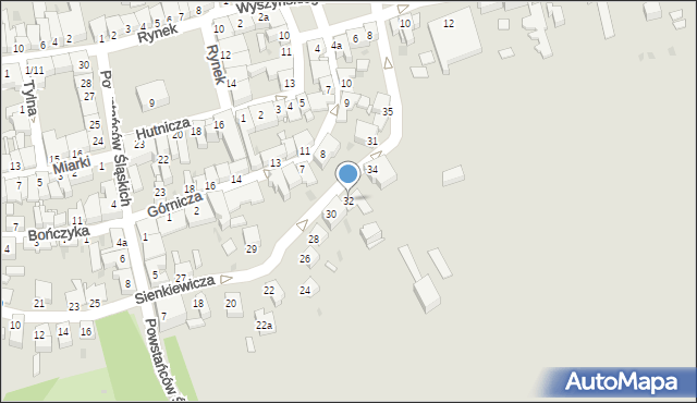 Pyskowice, Sienkiewicza Henryka, 32, mapa Pyskowice