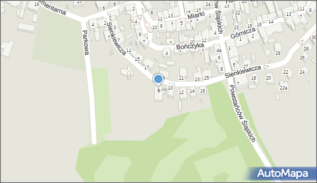Pyskowice, Sienkiewicza Henryka, 8, mapa Pyskowice
