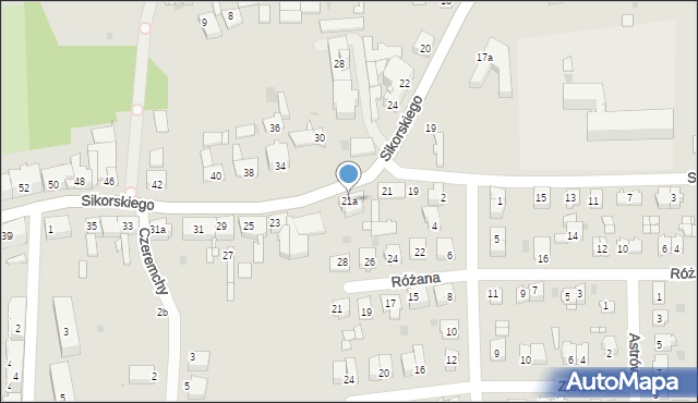 Pyskowice, Sikorskiego Władysława, gen., 21a, mapa Pyskowice