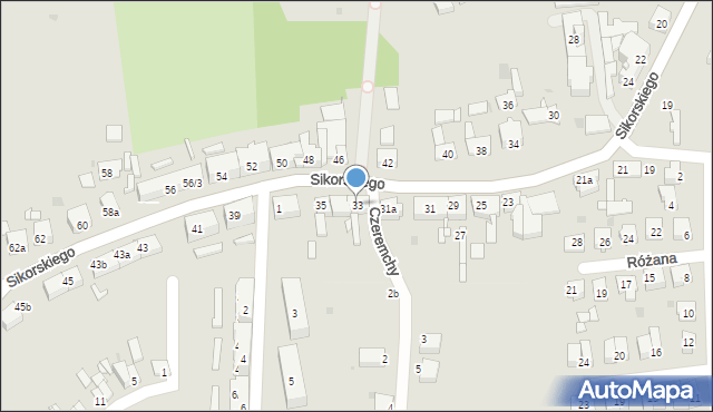 Pyskowice, Sikorskiego Władysława, gen., 33, mapa Pyskowice