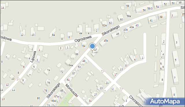 Pyskowice, Sikorskiego Władysława, gen., 47a, mapa Pyskowice