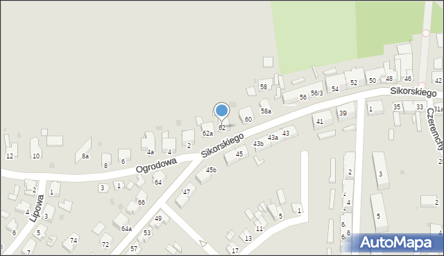 Pyskowice, Sikorskiego Władysława, gen., 62, mapa Pyskowice