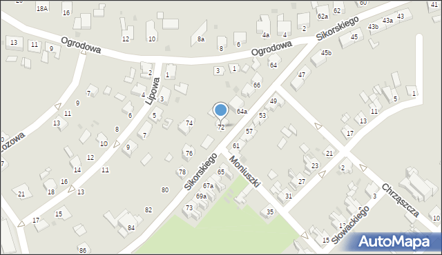 Pyskowice, Sikorskiego Władysława, gen., 72, mapa Pyskowice