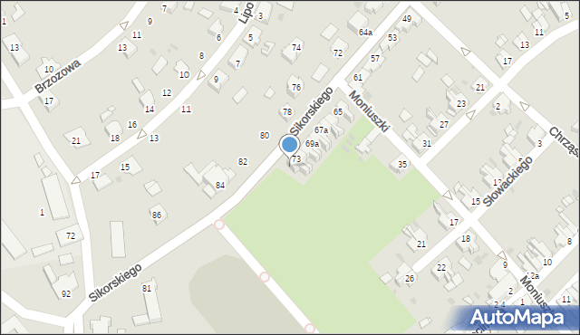 Pyskowice, Sikorskiego Władysława, gen., 73a, mapa Pyskowice