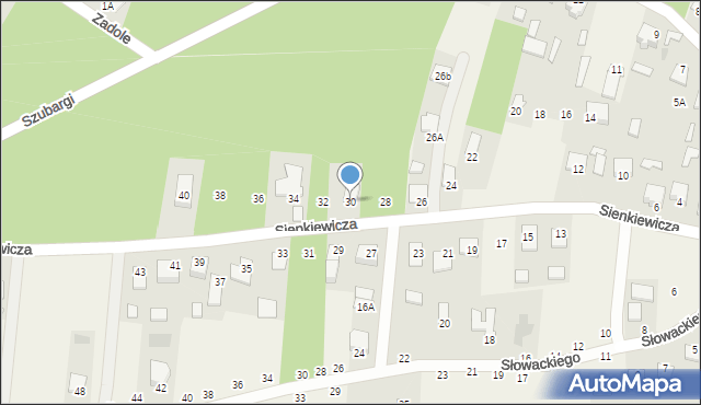 Pysznica, Sienkiewicza Henryka, 30, mapa Pysznica