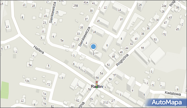 Radlin, Sienkiewicza Henryka, 2, mapa Radlin