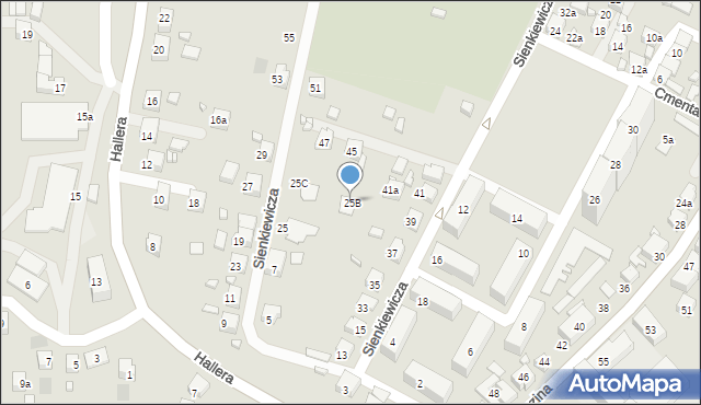 Radlin, Sienkiewicza Henryka, 25B, mapa Radlin
