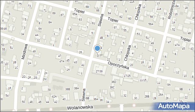 Radom, Siewna, 2, mapa Radomia