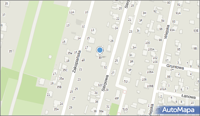 Radom, Sierpowa, 30, mapa Radomia