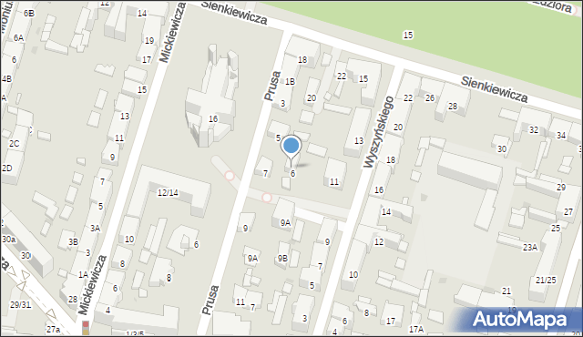 Radom, Sienkiewicza Henryka, 20A, mapa Radomia