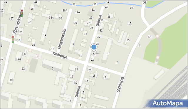 Radom, Sienna, 24, mapa Radomia