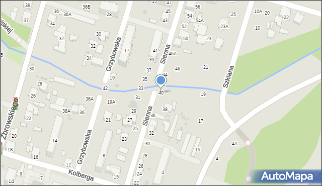 Radom, Sienna, 40, mapa Radomia