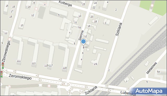 Radom, Sienna, 8, mapa Radomia