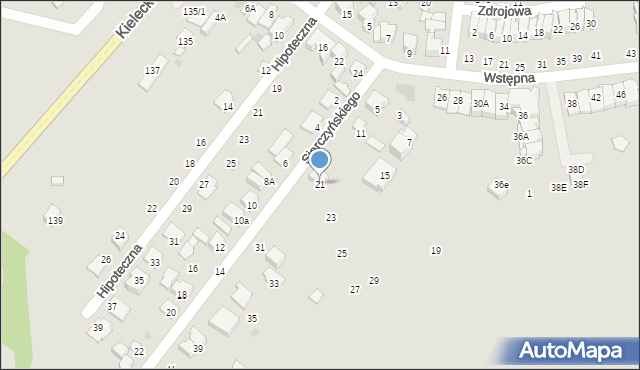 Radom, Siarczyńskiego Franciszka, ks., 21, mapa Radomia