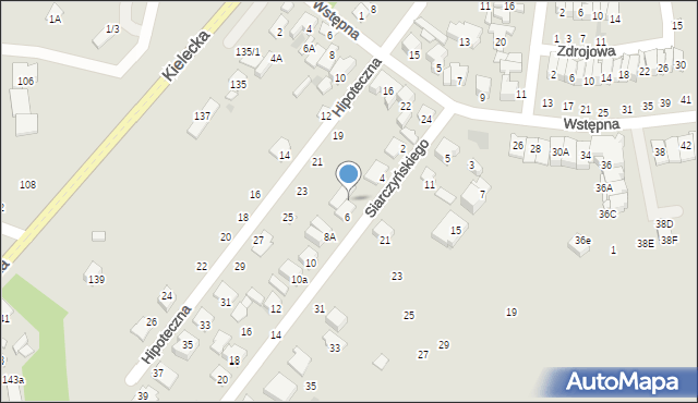 Radom, Siarczyńskiego Franciszka, ks., 8, mapa Radomia