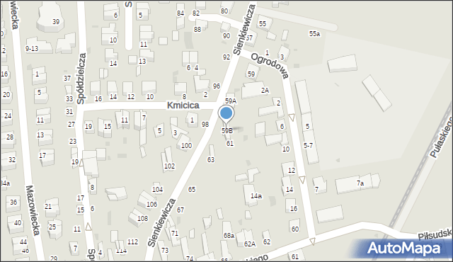 Radomsko, Sienkiewicza Henryka, 59B, mapa Radomsko