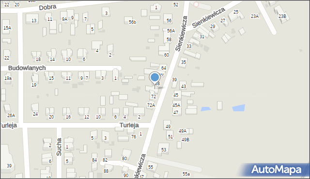 Radomsko, Sienkiewicza Henryka, 70A, mapa Radomsko