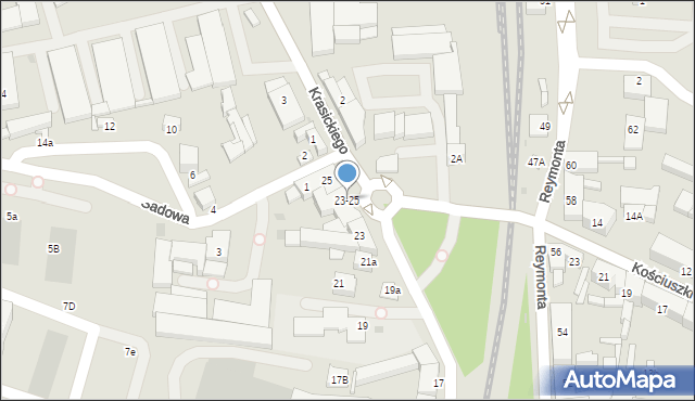 Radomsko, Sierakowskiego, 23-25, mapa Radomsko