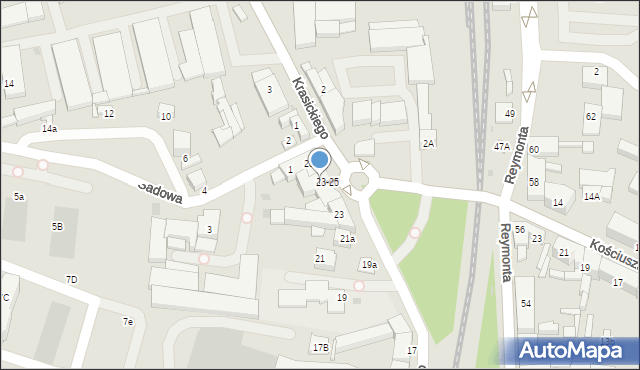 Radomsko, Sierakowskiego, 25a, mapa Radomsko