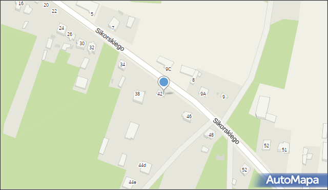 Radomsko, Sikorskiego Władysława, gen., 44, mapa Radomsko