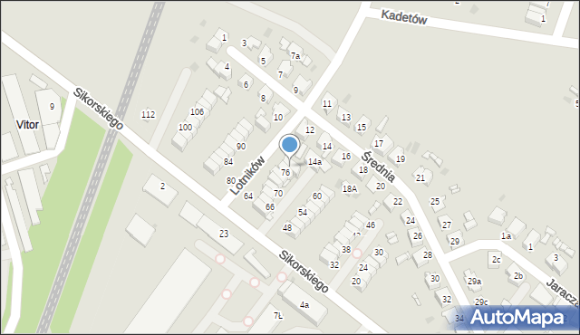 Radzionków, Sikorskiego Władysława, gen., 78, mapa Radzionków