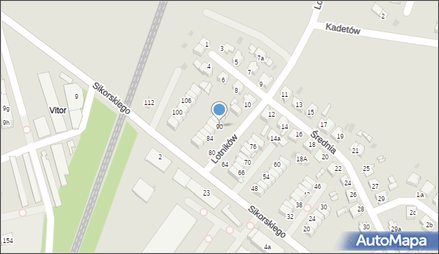 Radzionków, Sikorskiego Władysława, gen., 90, mapa Radzionków