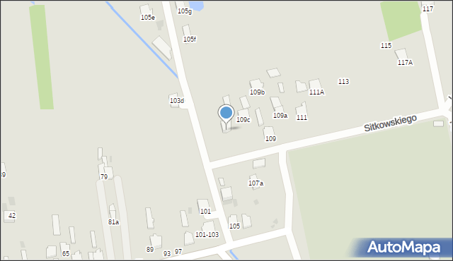 Radzyń Podlaski, Sitkowskiego, 109d, mapa Radzyń Podlaski