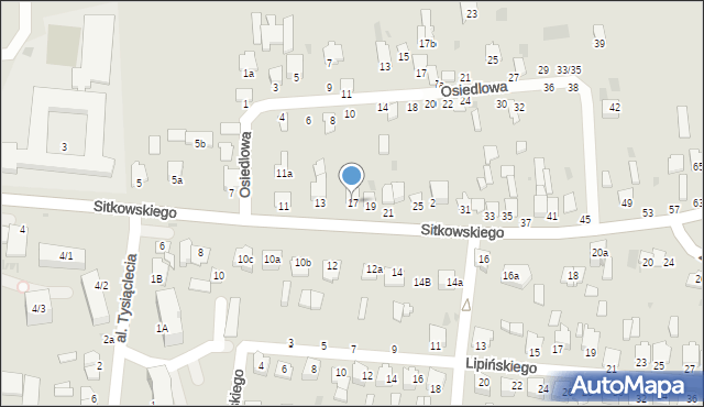 Radzyń Podlaski, Sitkowskiego, 17, mapa Radzyń Podlaski