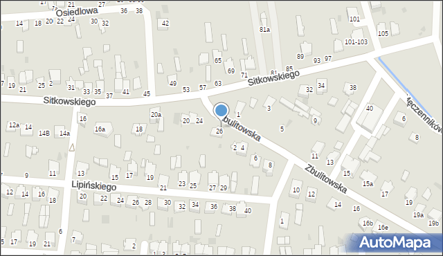 Radzyń Podlaski, Sitkowskiego, 26a, mapa Radzyń Podlaski
