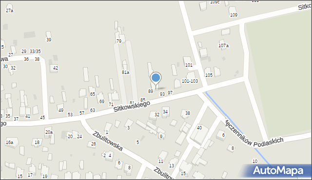 Radzyń Podlaski, Sitkowskiego, 91, mapa Radzyń Podlaski