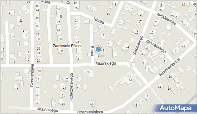 Rakoniewice, Sikorskiego Władysława, gen., 1, mapa Rakoniewice