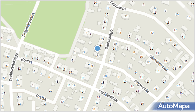 Rakoniewice, Sikorskiego Władysława, gen., 23, mapa Rakoniewice