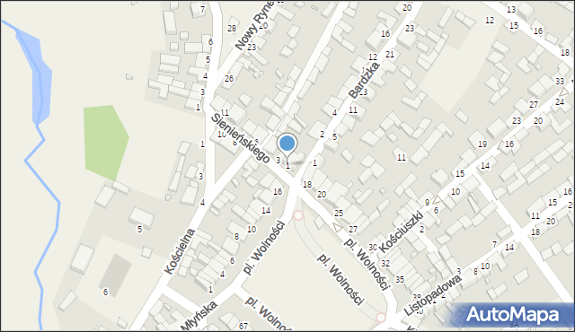 Raków, Sienieńskiego Jana, 1, mapa Raków