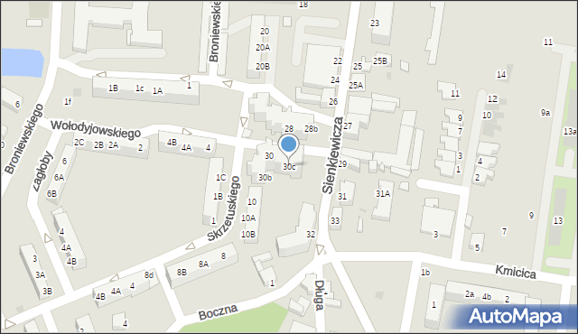 Rawicz, Sienkiewicza Henryka, 30c, mapa Rawicz