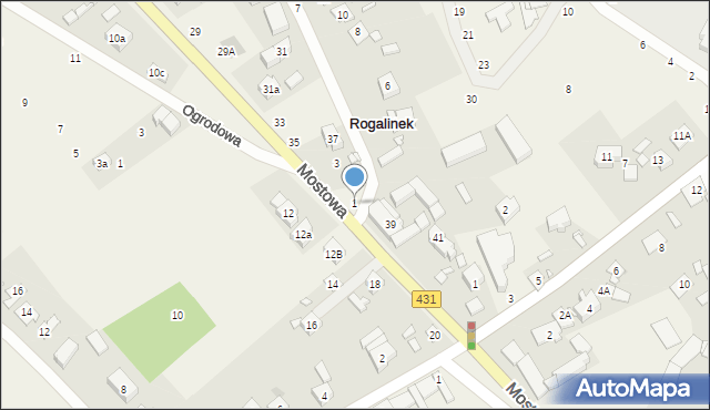 Rogalinek, Sikorskiego Władysława, gen., 1, mapa Rogalinek