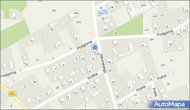 Rogalinek, Sikorskiego Władysława, gen., 33a, mapa Rogalinek