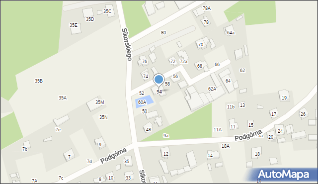 Rogalinek, Sikorskiego Władysława, gen., 54, mapa Rogalinek