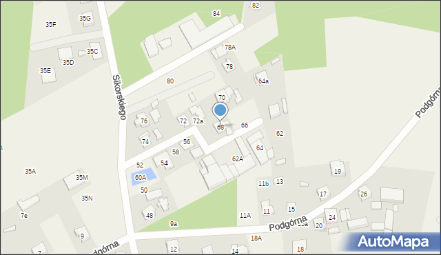 Rogalinek, Sikorskiego Władysława, gen., 68, mapa Rogalinek