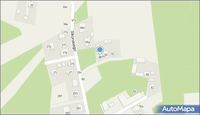 Rogalinek, Sikorskiego Władysława, gen., 96, mapa Rogalinek