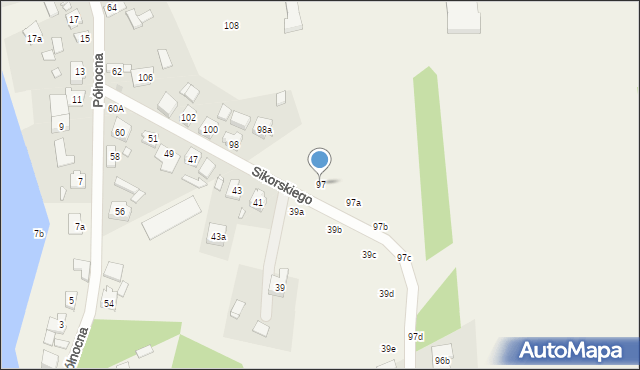 Rogalinek, Sikorskiego Władysława, gen., 97, mapa Rogalinek