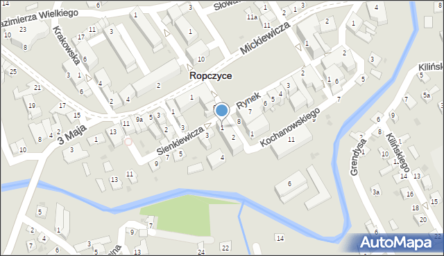 Ropczyce, Sienkiewicza Henryka, 1, mapa Ropczyce