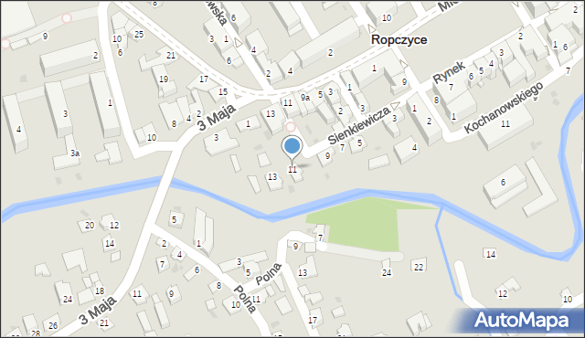 Ropczyce, Sienkiewicza Henryka, 11, mapa Ropczyce
