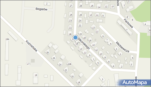 Rozdrażew, Sikorskiego Władysława, gen., 15a, mapa Rozdrażew