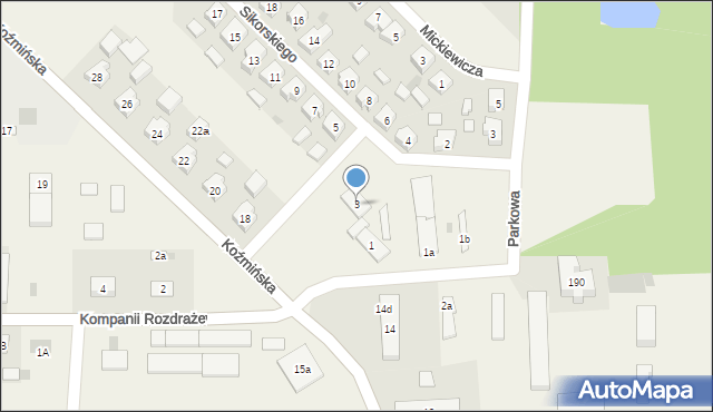 Rozdrażew, Sikorskiego Władysława, gen., 3, mapa Rozdrażew
