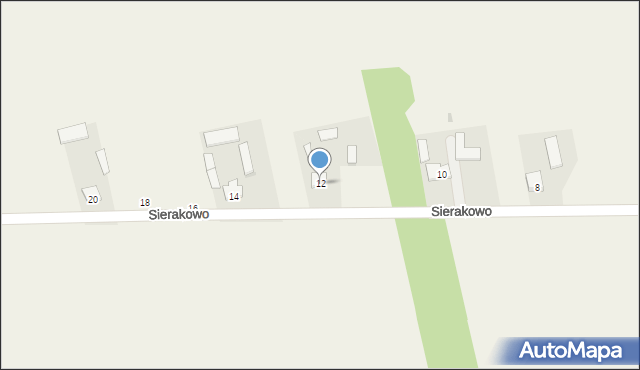 Rozwozin, Sierakowo, 12, mapa Rozwozin